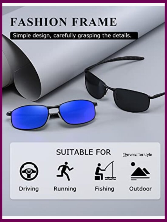 Polarized Metal Frame Sunglasses Retro Style UV400 Protection main image 7